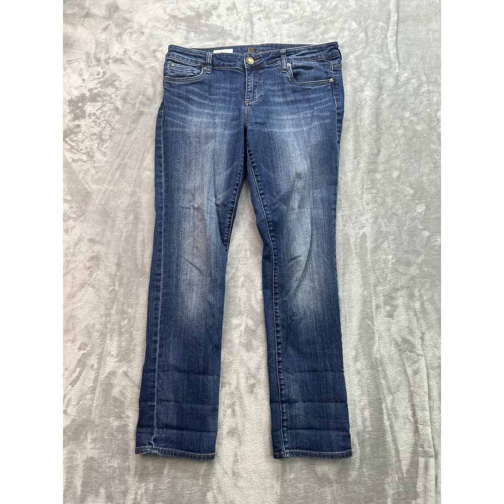 Kut From The Kloth Jeans Women Sz 10 Blue Catherine Boyfriend Stretch Fade Beach